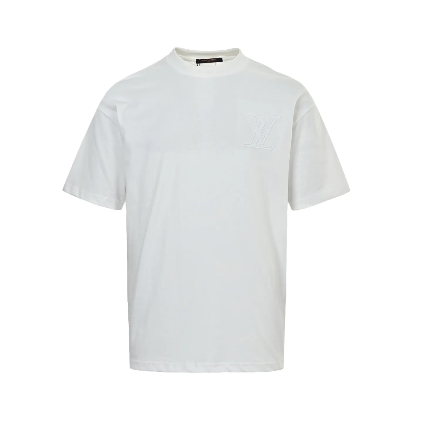 Louis Vuitton/Louis Vuitton 26ss short sleeves with dark logo embroidery on the front and back